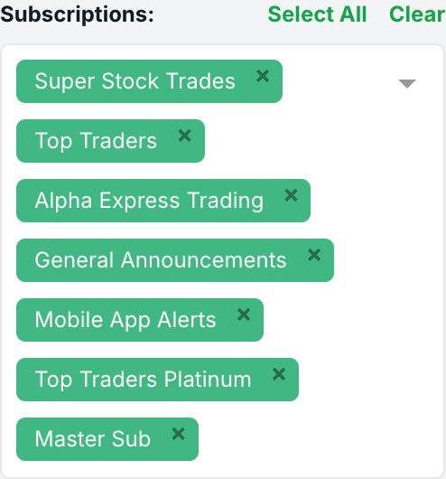 Subscriptions selection
