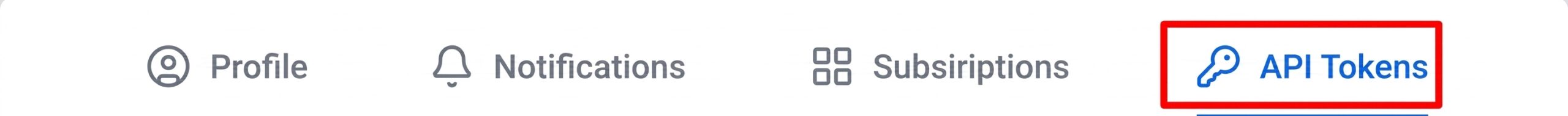 API Tokens tab in account settings navigation